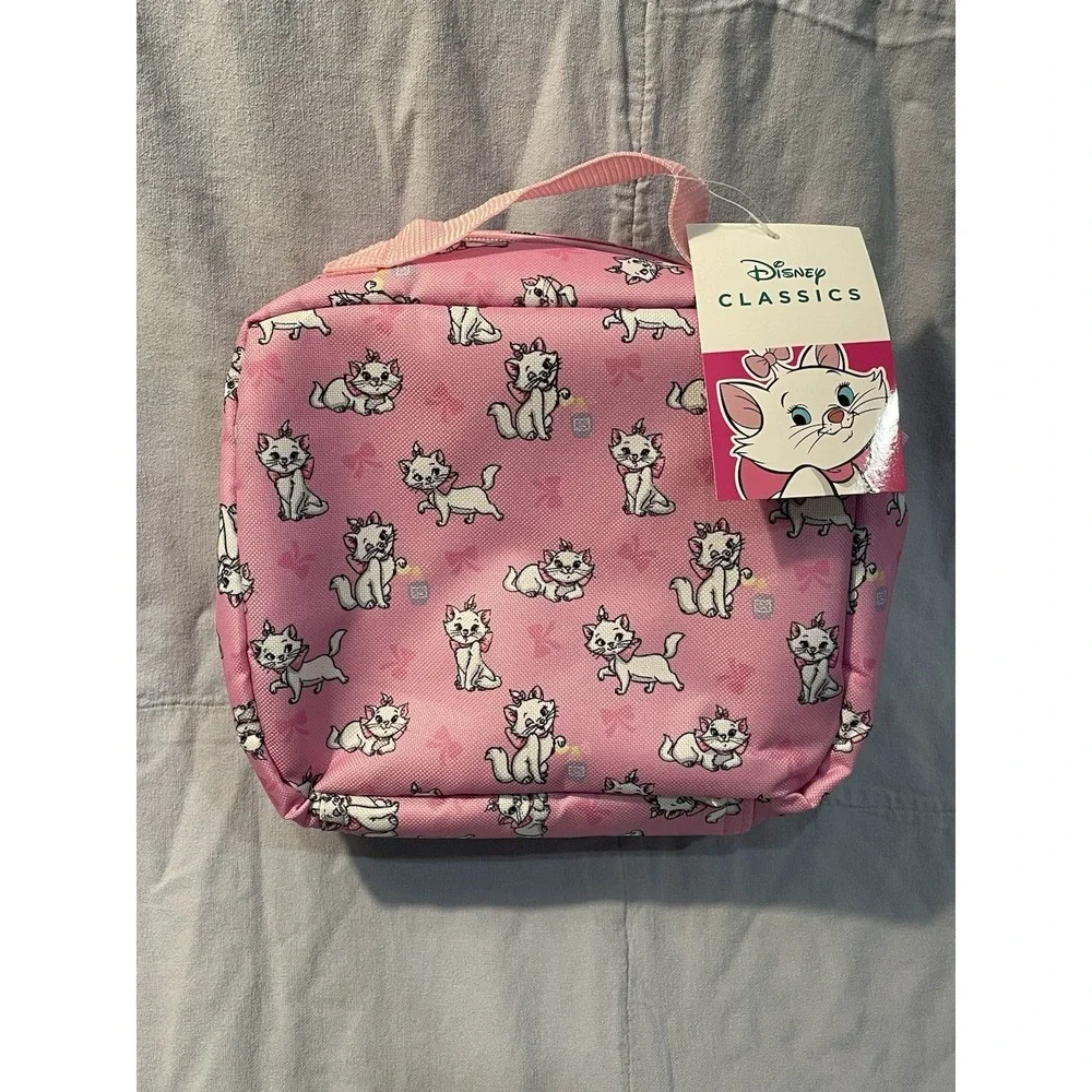 NEW Set of Walt Disney Aristocats Marie Pink/Purple & White Backpack & Lunch Box